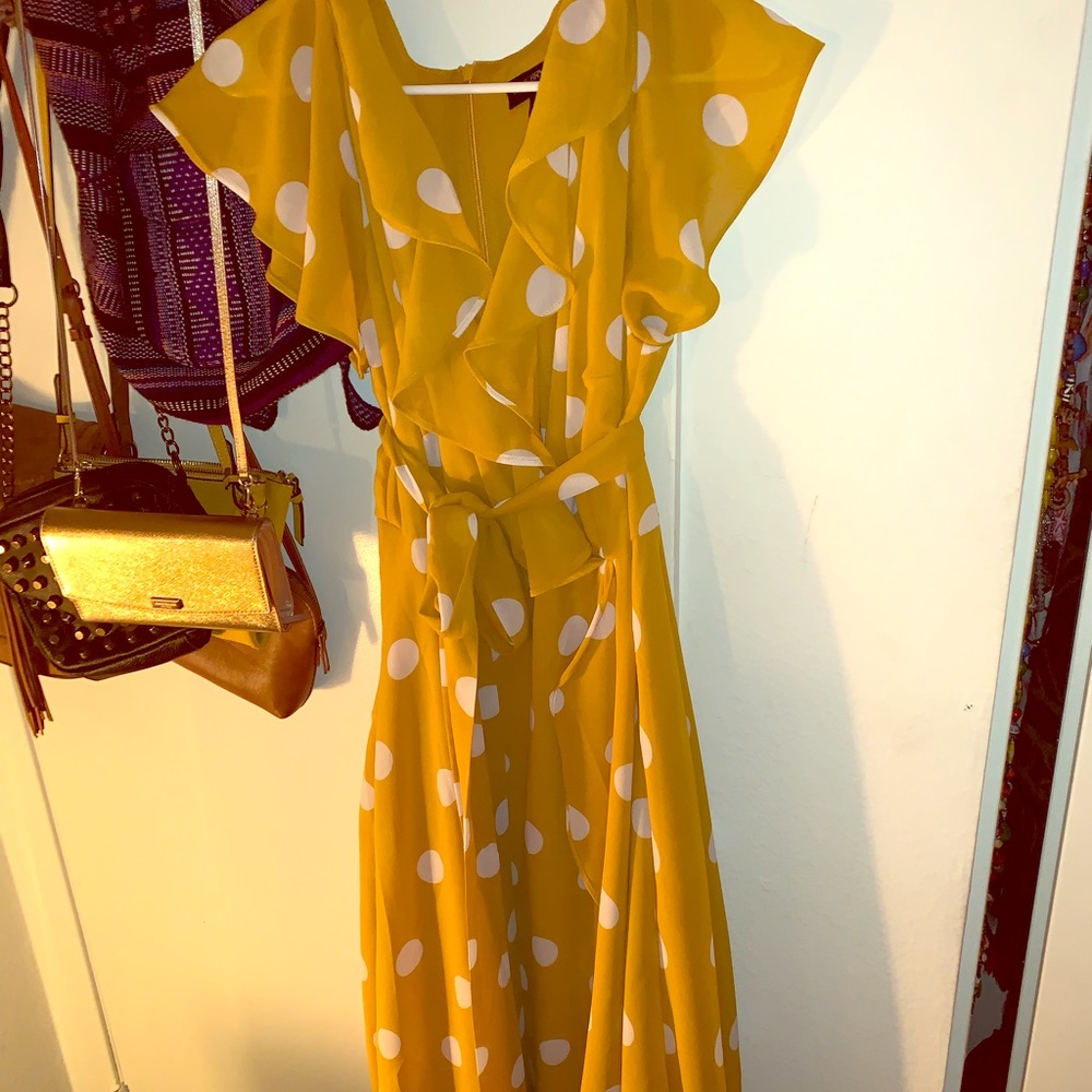 Yellow polka dot dress